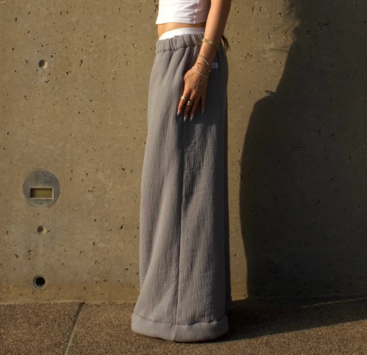 HOMEBODY LOW RISE PANTS - GREY