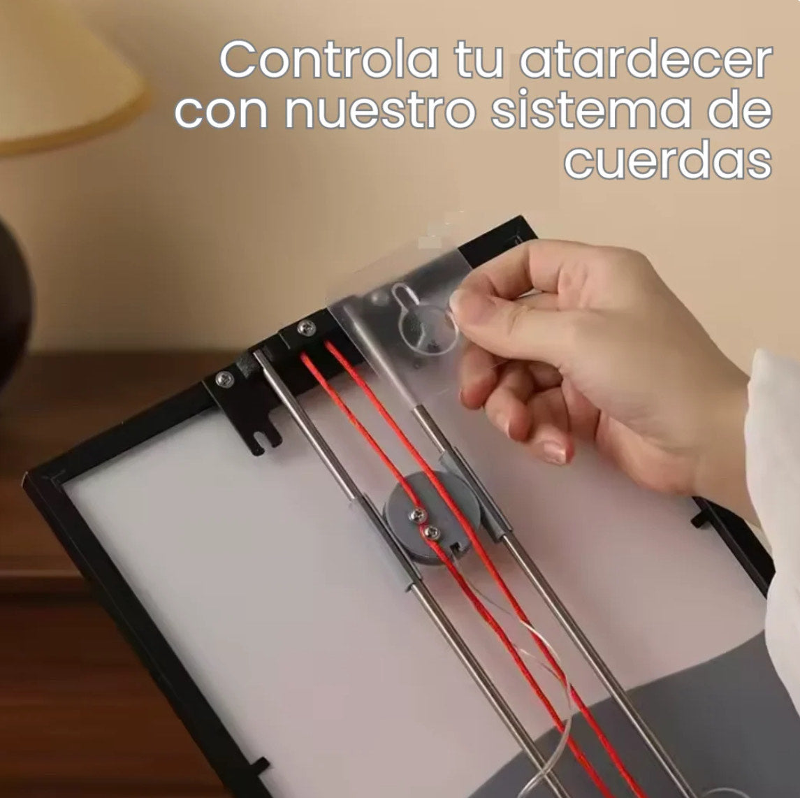 Cuadros del sol y la luna iluminados y ajustables