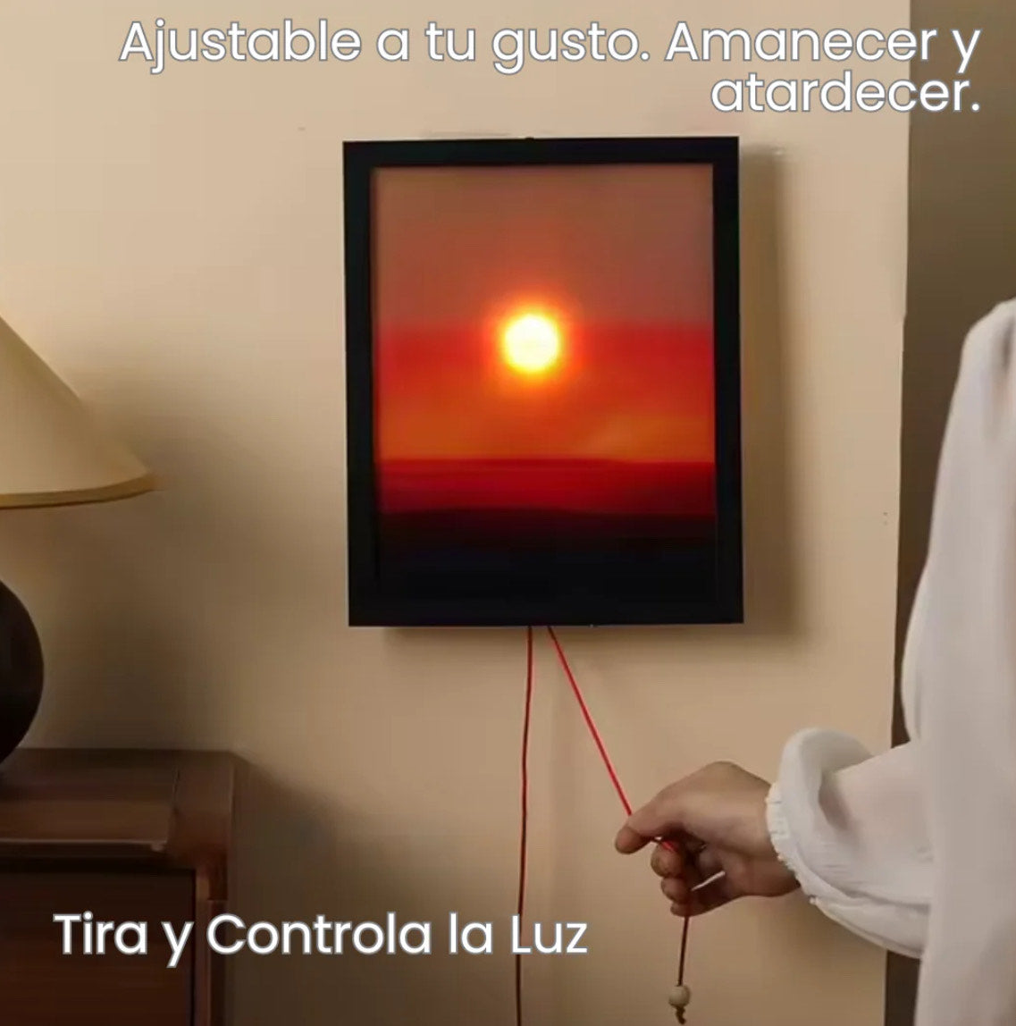Cuadros del sol y la luna iluminados y ajustables