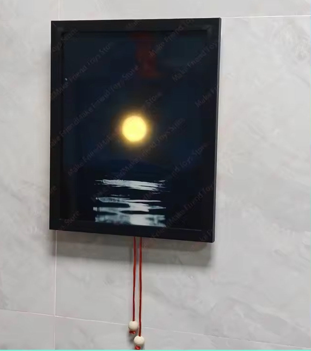 Cuadros del sol y la luna iluminados y ajustables